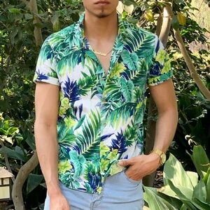 American Apparel Vintage Tropical print shirt safari